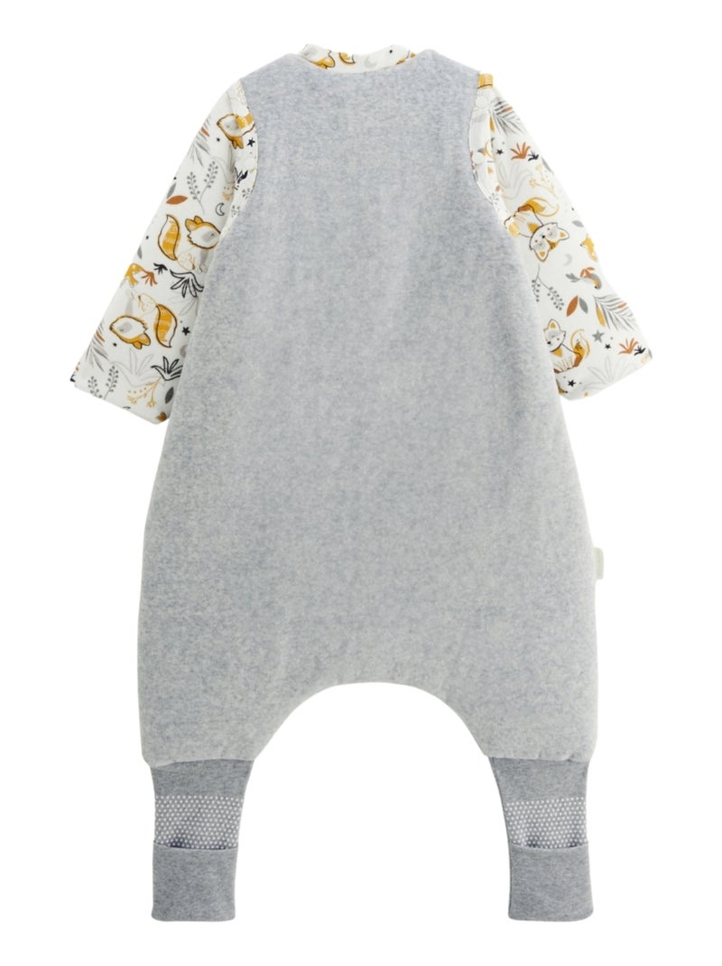 Turbulette d'hiver en velours avec pieds retroussables et manches amovibles Petit Loup Gris Gris - Kiabi