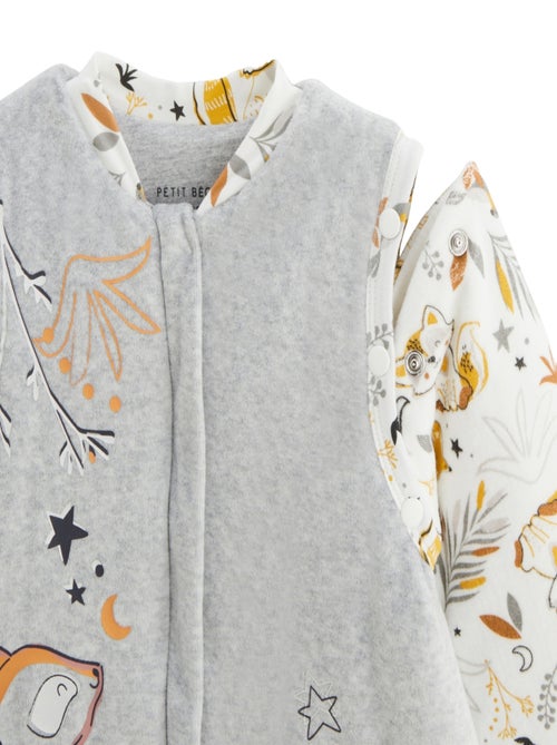 Turbulette d'hiver en velours avec pieds retroussables et manches amovibles Petit Loup - Kiabi