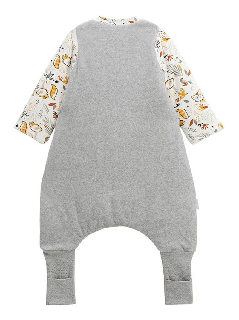 Turbulette d'hiver en velours avec pieds retroussables et manches amovibles Petit Loup Gris Gris - Kiabi