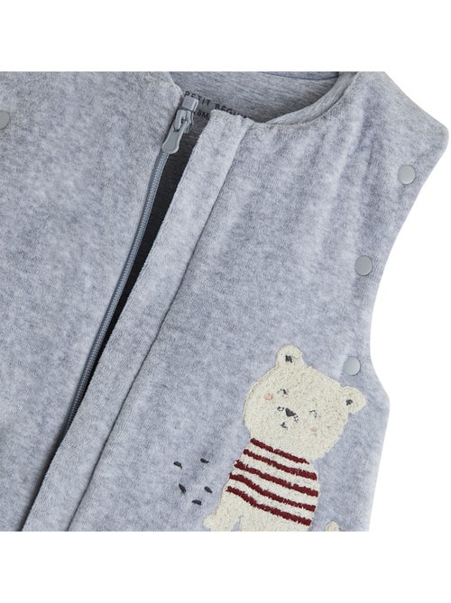 Turbulette d'hiver en velours avec pieds retroussables et manches amovibles pistache - Kiabi