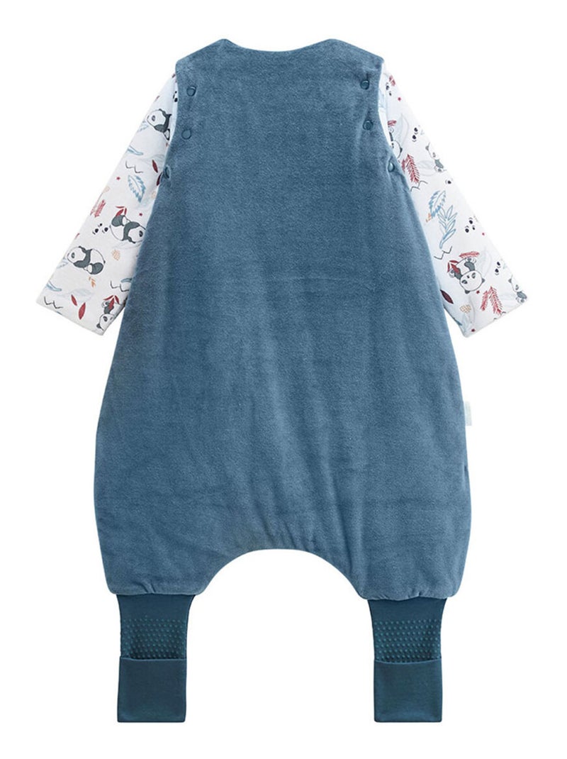 Turbulette d'hiver en velours avec pieds retroussables et manches amovibles Tao Bleu - Kiabi