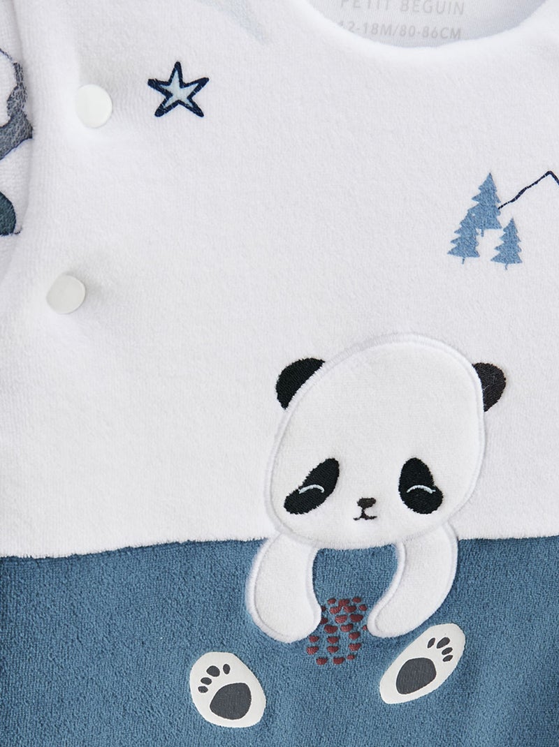 Turbulette d'hiver en velours avec pieds retroussables et manches amovibles Tao Bleu - Kiabi