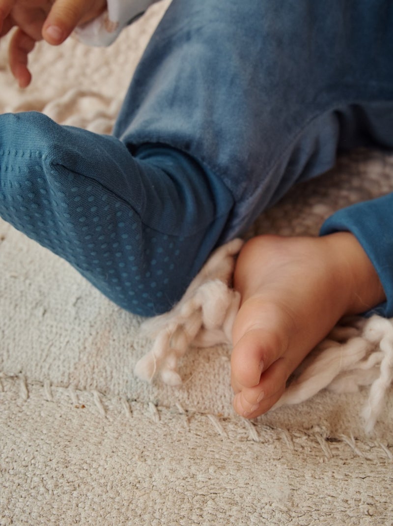 Turbulette d'hiver en velours avec pieds retroussables et manches amovibles Tao Bleu - Kiabi