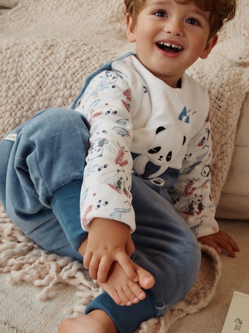 Turbulette d'hiver en velours avec pieds retroussables et manches amovibles Tao - Kiabi