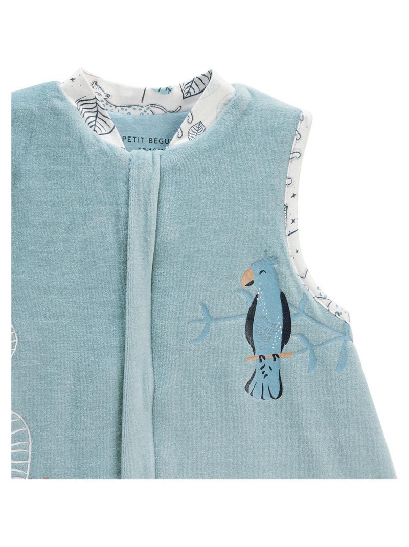 Turbulette d'hiver en velours avec pieds retroussables Félintrépide Bleu - Kiabi