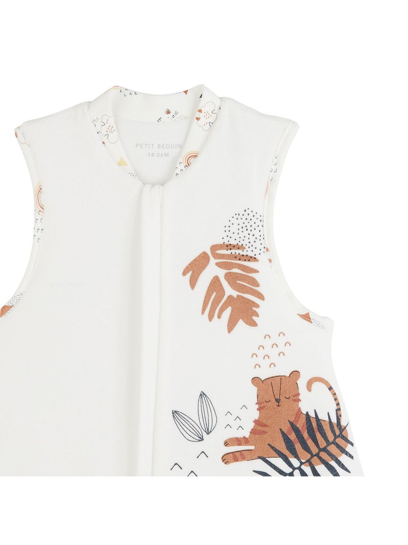 Turbulette d'hiver en velours avec pieds retroussables Gaufrette Ecru - Kiabi