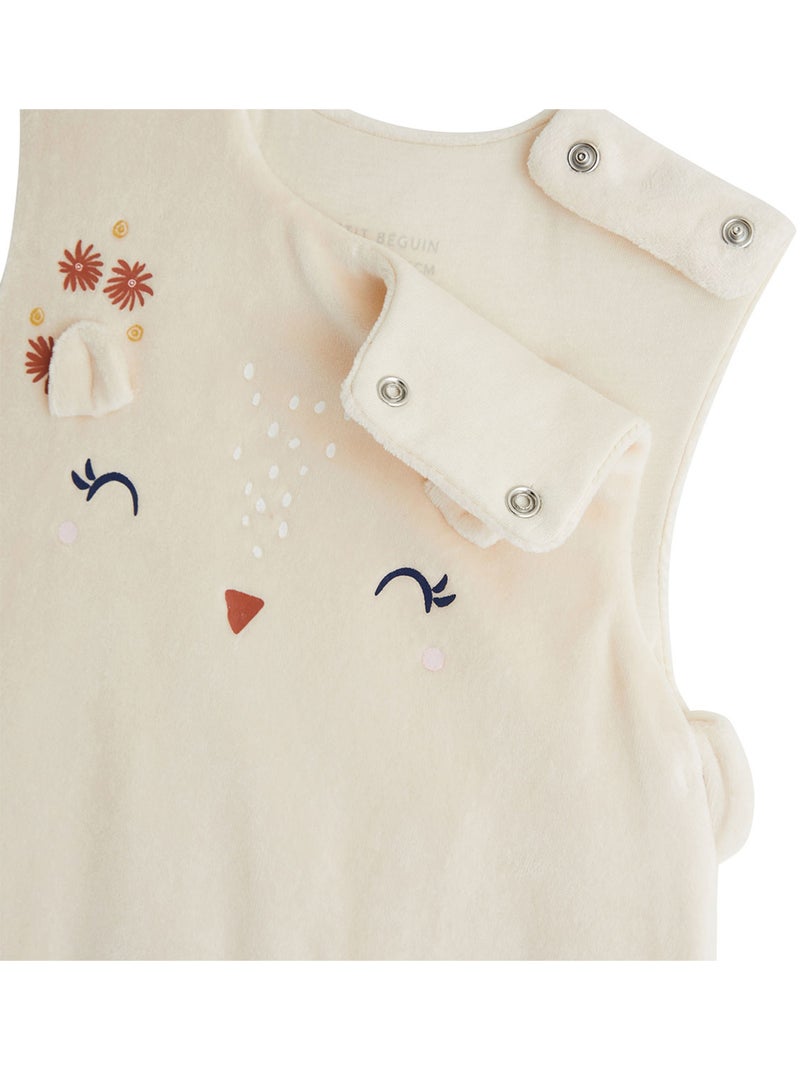 Turbulette d'hiver en velours avec pieds retroussables ollie Beige clair - Kiabi