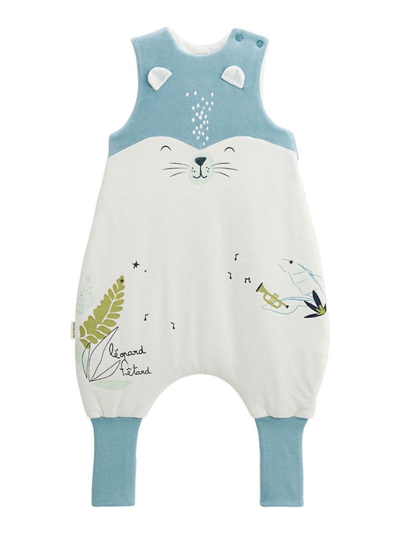 Turbulette d'hiver en velours avec pieds retroussables Oscar Bleu - Kiabi