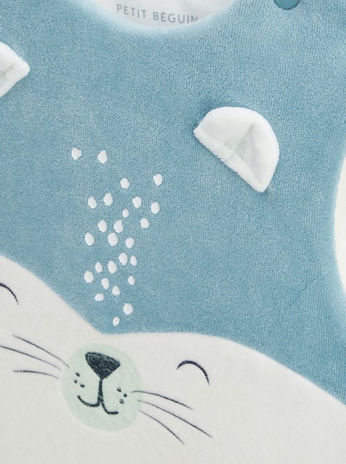 Turbulette d'hiver en velours avec pieds retroussables Oscar - Kiabi