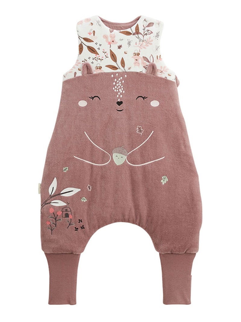Turbulette d'hiver en velours avec pieds retroussables Sora Prune - Kiabi
