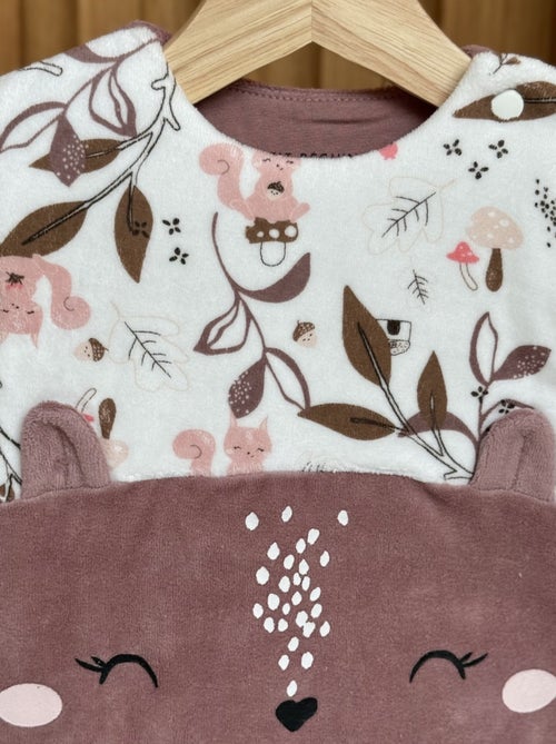 Turbulette d'hiver en velours avec pieds retroussables Sora - Kiabi