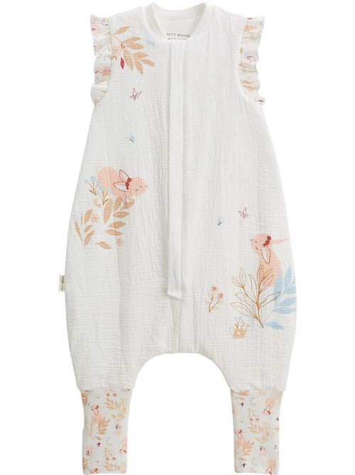 Turbulette TOG 0,5 en gaze de coton avec pieds retroussables Praline - Kiabi