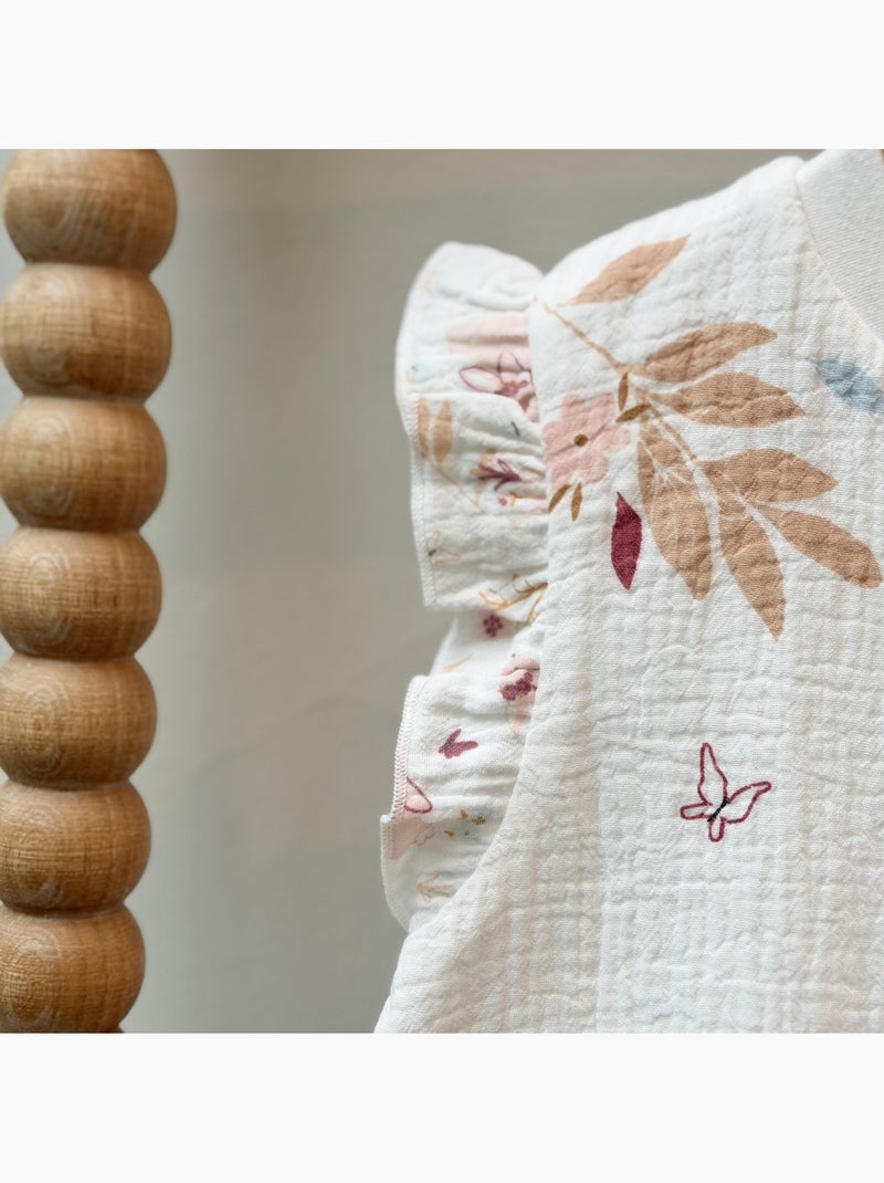 Turbulette TOG 0,5 en gaze de coton avec pieds retroussables Praline Ecru - Kiabi