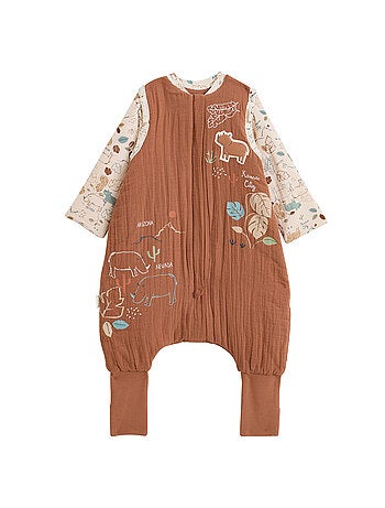 Turbulette TOG 2 en gaze de coton avec pieds retroussables et manches amovibles Kansas City