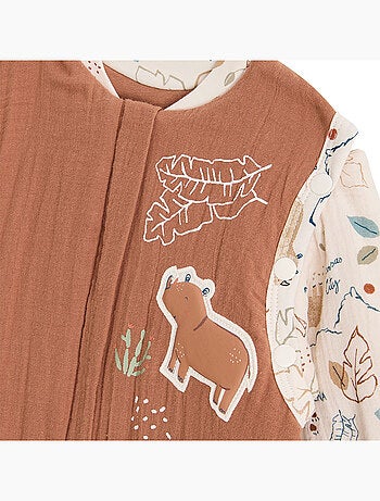 Turbulette TOG 2 en gaze de coton avec pieds retroussables et manches amovibles Kansas City