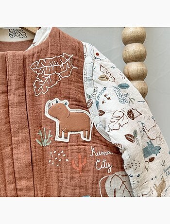 Turbulette TOG 2 en gaze de coton avec pieds retroussables et manches amovibles Kansas City