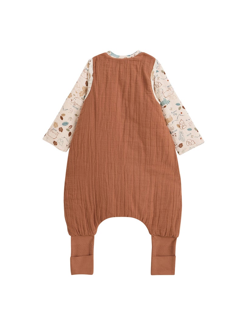 Turbulette TOG 2 en gaze de coton avec pieds retroussables et manches amovibles Kansas City Camel - Kiabi
