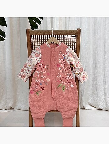 Turbulette TOG 2 en gaze de coton avec pieds retroussables et manches amovibles Santa Giulia