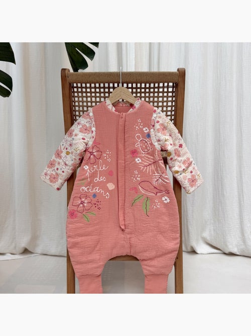 Turbulette TOG 2 en gaze de coton avec pieds retroussables et manches amovibles Santa Giulia - Kiabi