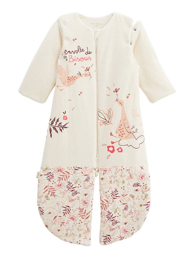 Turbulette TOG 2 en velours avec manches amovibles et jambes séparables Manouk Ecru - Kiabi