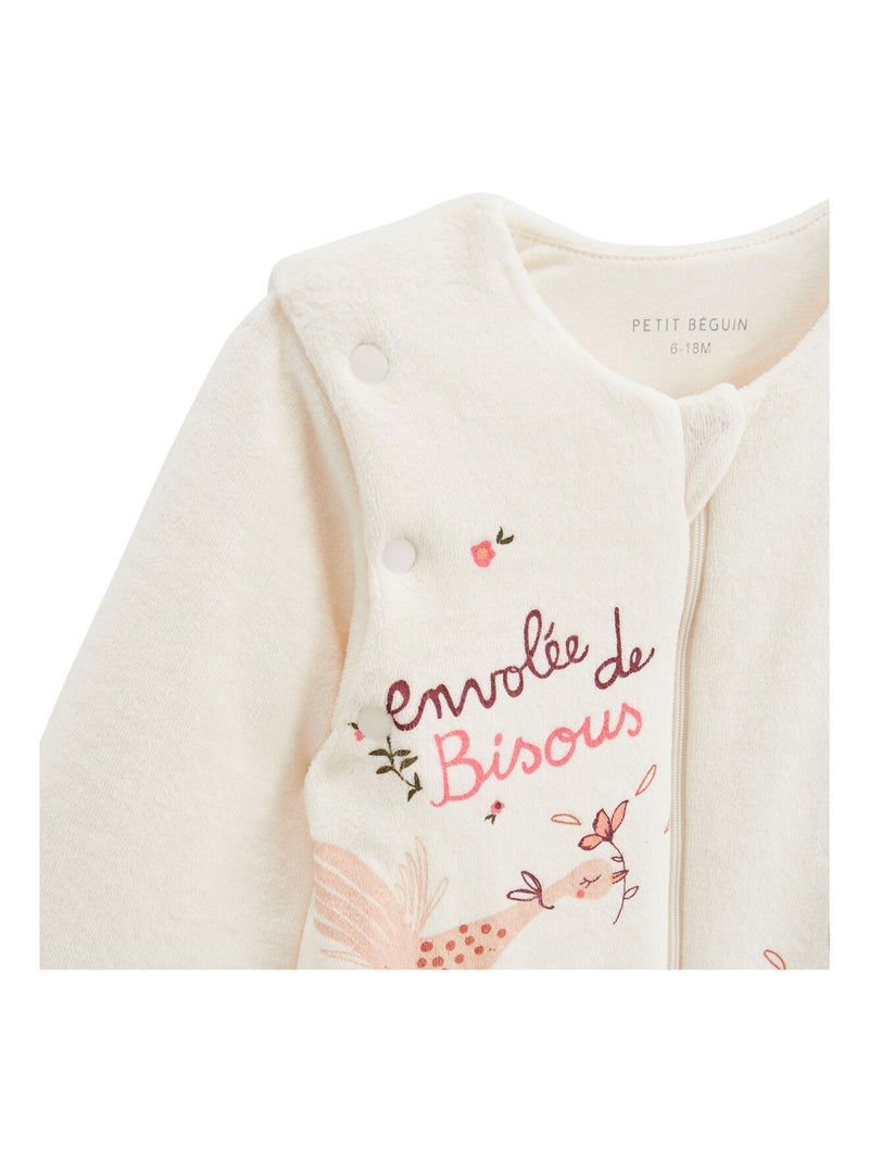 Turbulette TOG 2 en velours avec manches amovibles et jambes séparables Manouk Ecru - Kiabi