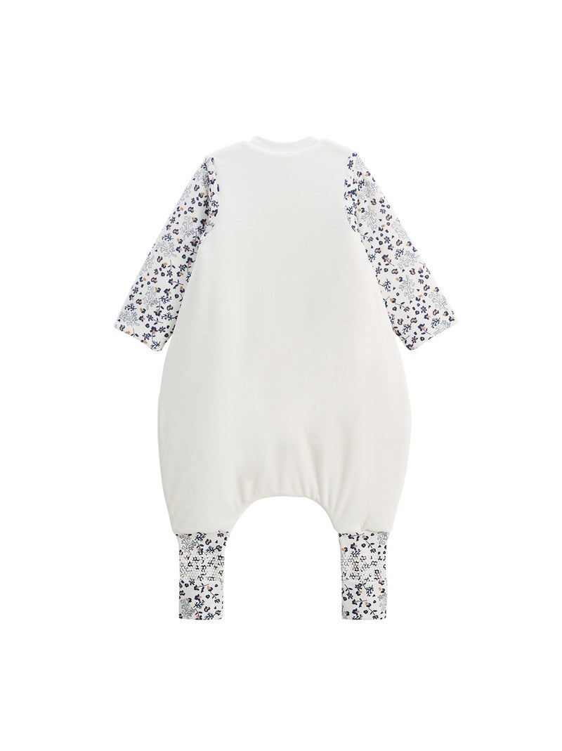 Turbulette TOG 2 en velours avec pieds retroussables et manches amovibles Céleste Ecru - Kiabi