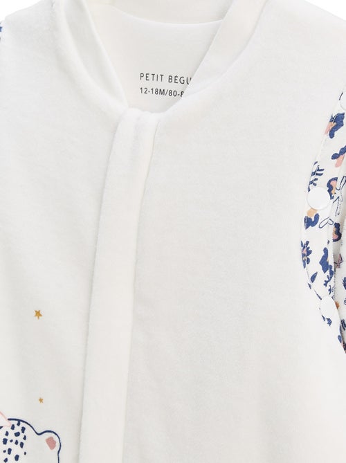 Turbulette TOG 2 en velours avec pieds retroussables et manches amovibles Céleste - Kiabi