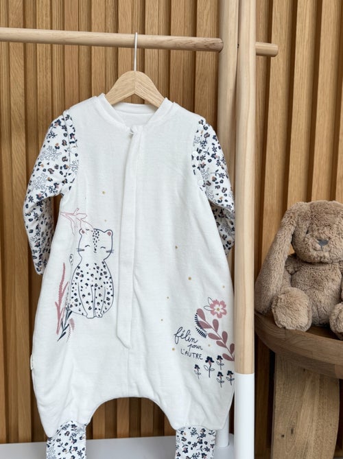 Turbulette TOG 2 en velours avec pieds retroussables et manches amovibles Céleste - Kiabi