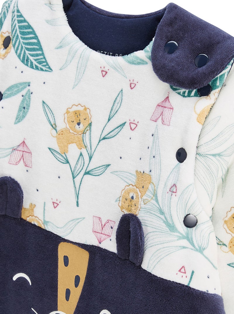 Turbulette TOG 2 en velours avec pieds retroussables et manches amovibles Charly Bleu - Kiabi