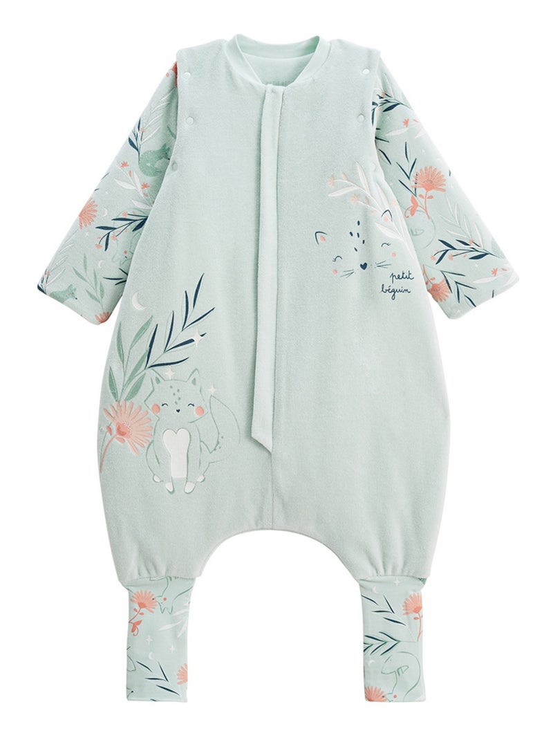 Turbulette TOG2 en velours avec pieds retroussables et manches amovibles Dina Bleu - Kiabi