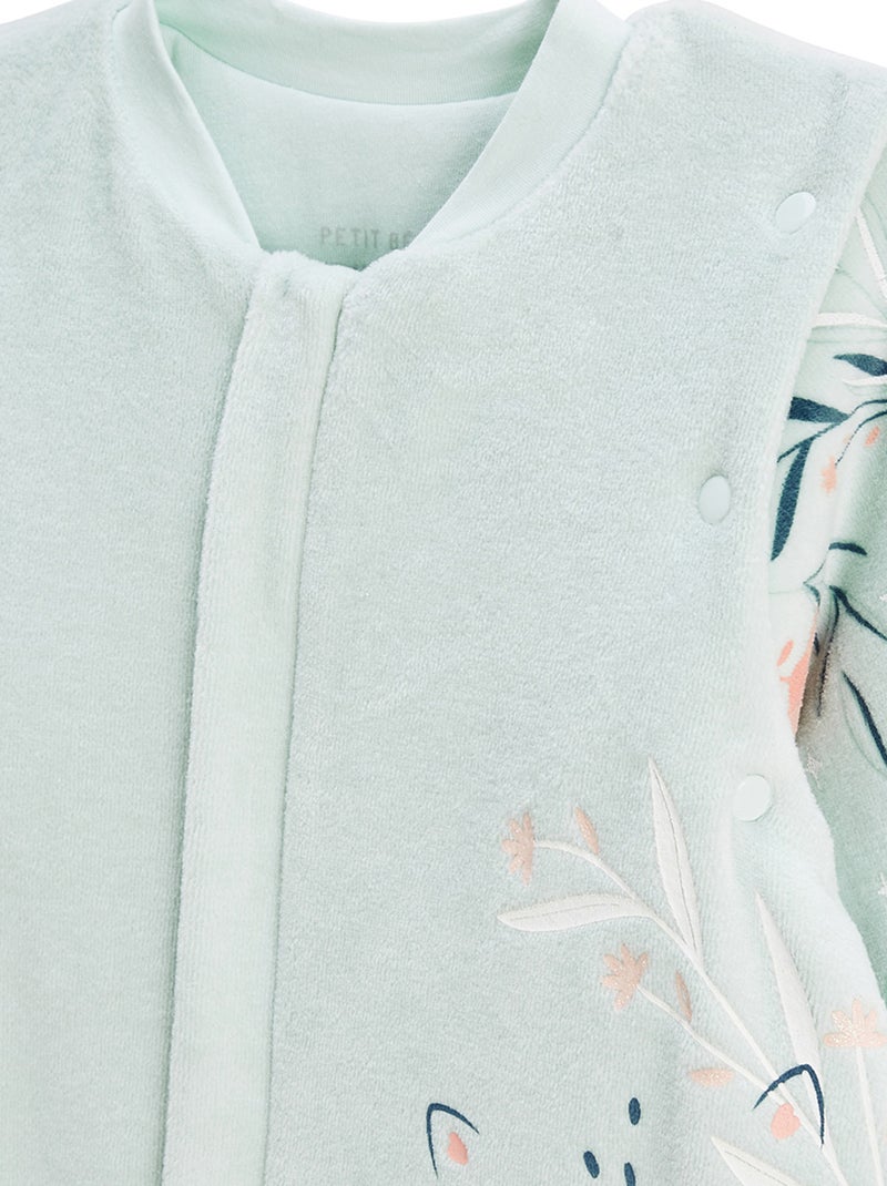 Turbulette TOG2 en velours avec pieds retroussables et manches amovibles Dina Bleu - Kiabi