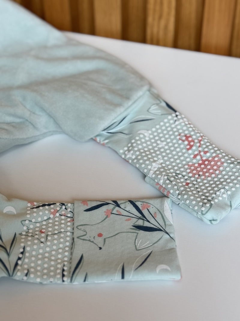 Turbulette TOG2 en velours avec pieds retroussables et manches amovibles Dina Bleu - Kiabi