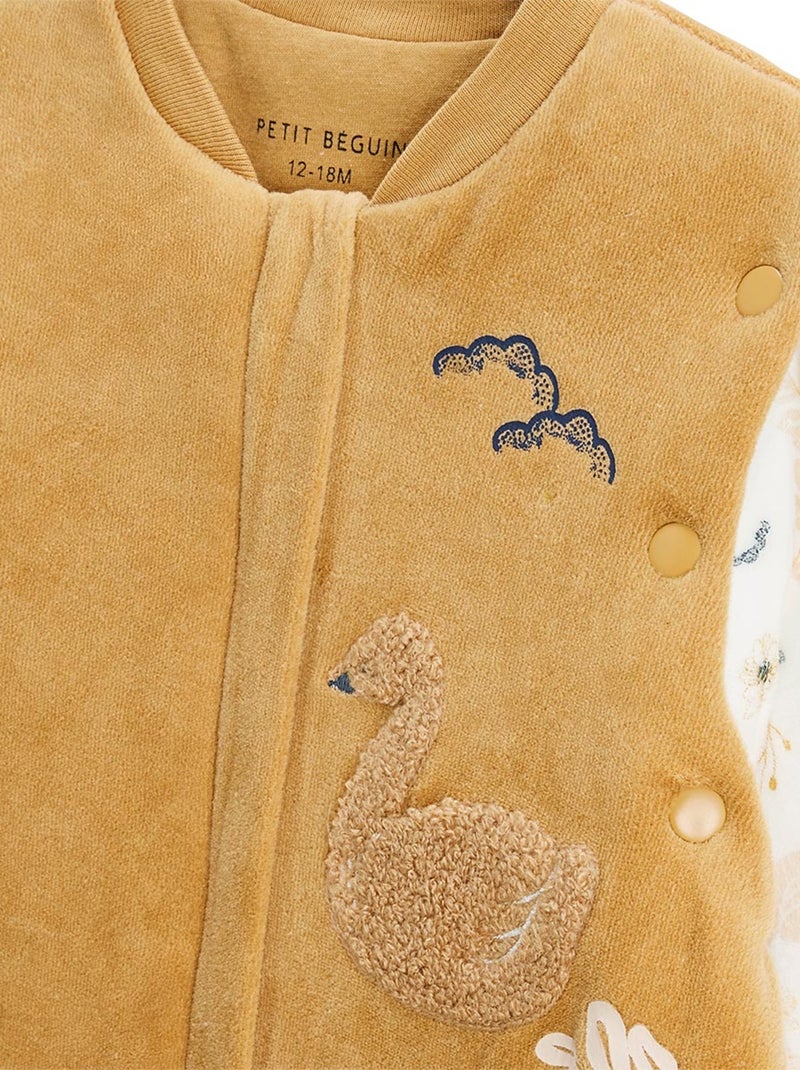 Turbulette TOG2 en velours avec pieds retroussables et manches amovibles Swan Moutarde - Kiabi