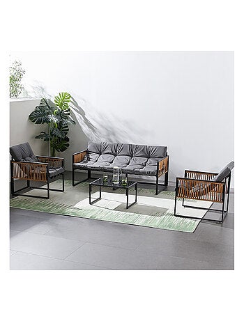 TURINI Salon de jardin avec table 5 places