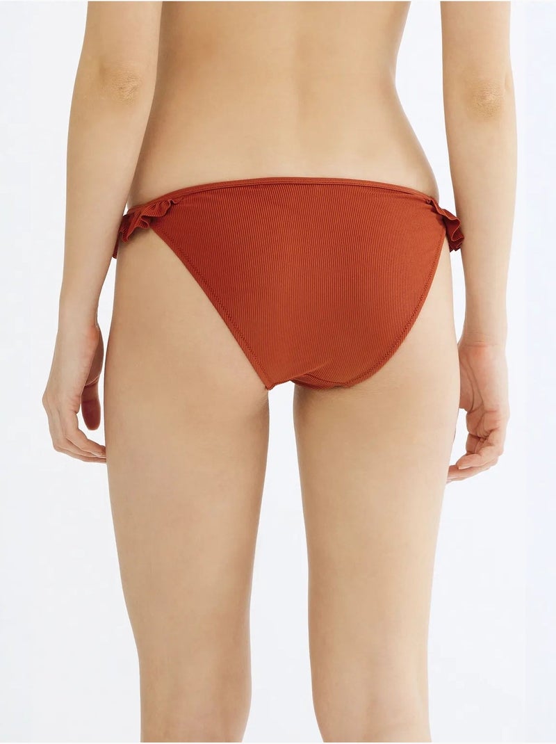 Tuva bas de bikini à volants sur le côté penti Terracotta - Kiabi