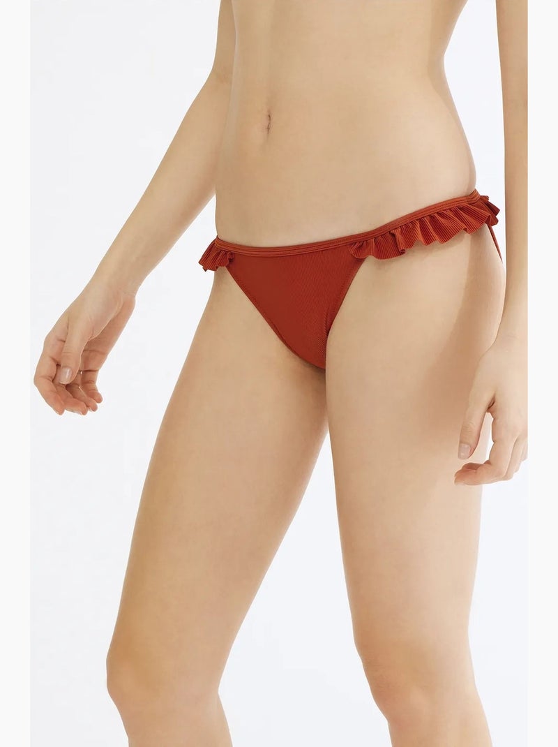 Tuva frill side bas de bikini penti Terracotta - Kiabi