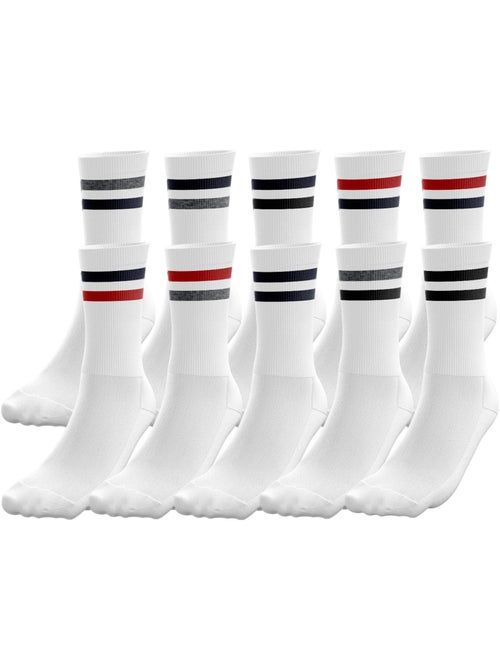 TWINDAY Lot de 10 paires de Chaussettes Homme Coton SPORT Blanc Twinday - Kiabi TWINDAY Lot de 10 paires de Chaussettes Homme Coton SPORT Blanc Twinday - Kiabi