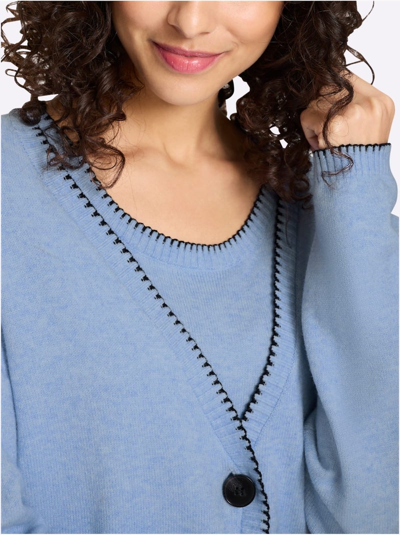 Twinset 50% Viscose - Taille Standard - Helline Bleu ciel - Kiabi