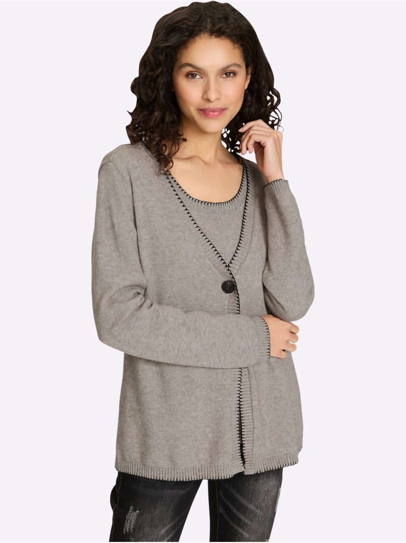 Twinset 50% Viscose - Taille Standard - Helline Gris taupe - Kiabi