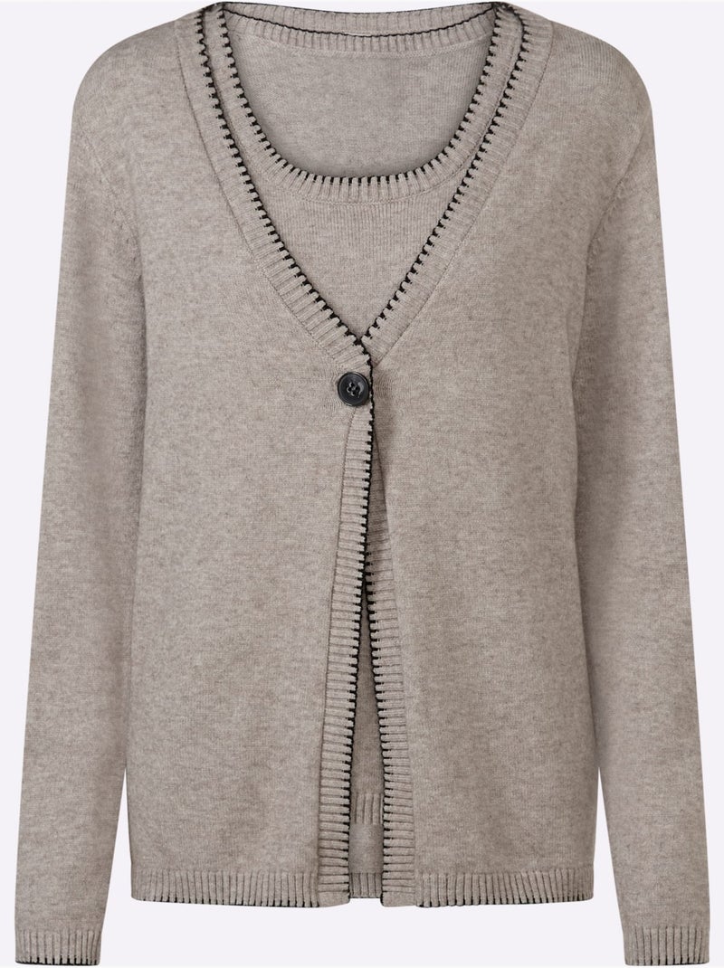 Twinset 50% Viscose - Taille Standard - Helline Gris taupe - Kiabi