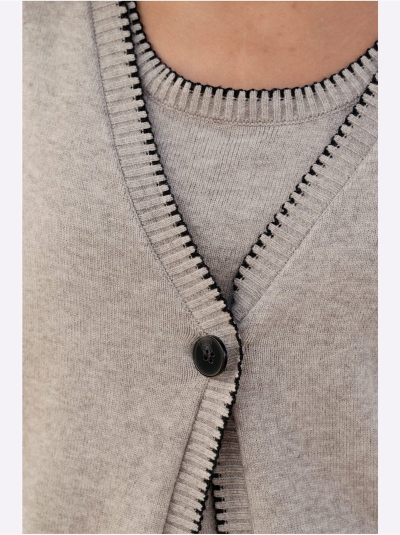 Twinset 50% Viscose - Taille Standard - Helline Gris taupe - Kiabi