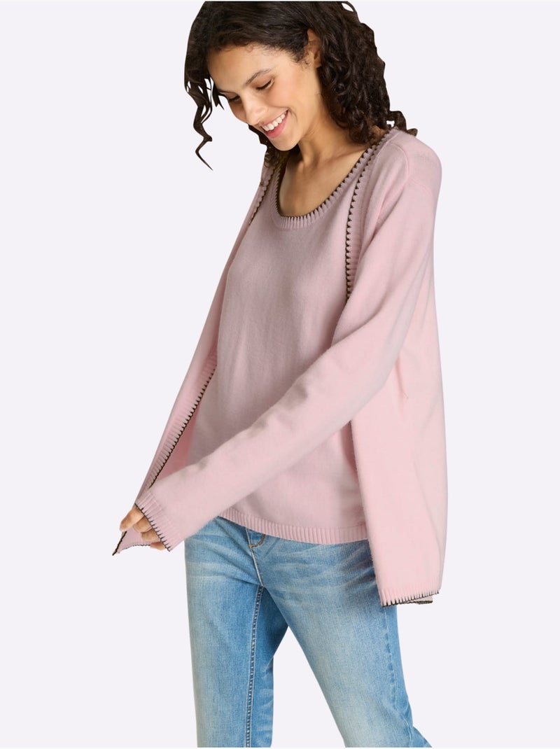 Twinset 50% Viscose - Taille Standard - Helline Rose clair - Kiabi