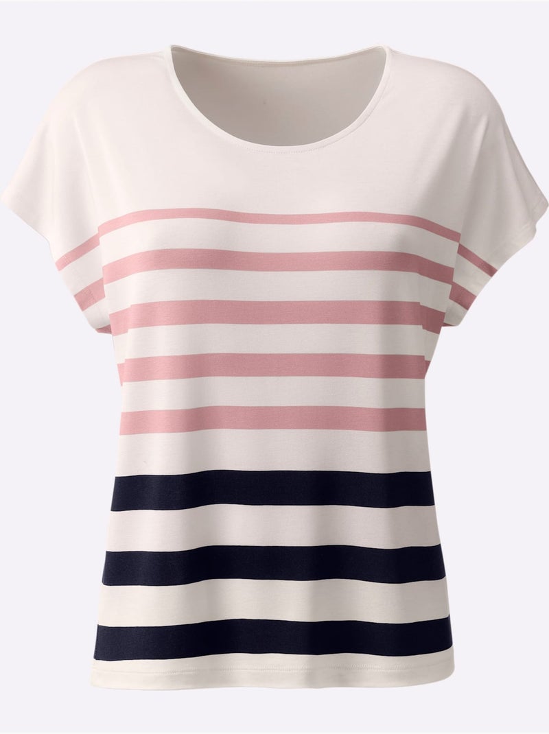 Twinset 95% Viscose - Taille Standard - Witt Beige/Rose - Kiabi