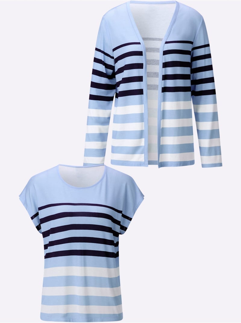 Twinset 95% Viscose - Taille Standard - Witt Bleu Bleu - Kiabi