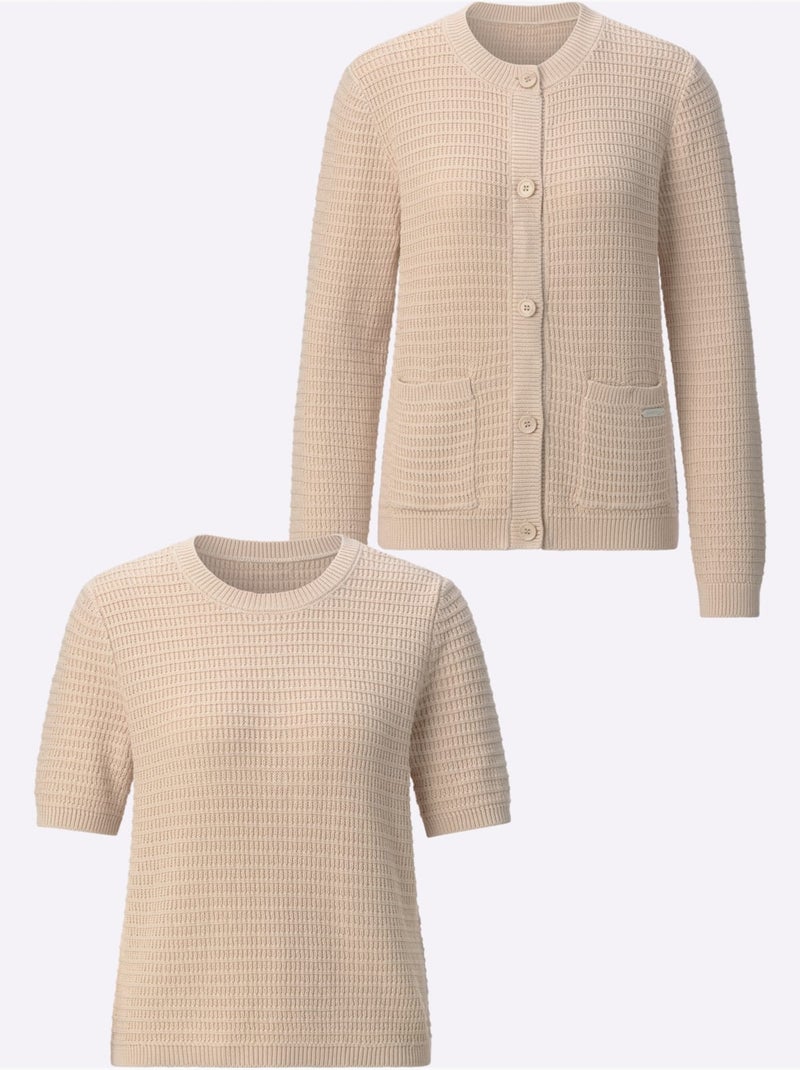 Twinset Pur Coton - Taille Standard - Witt Marron clair - Kiabi