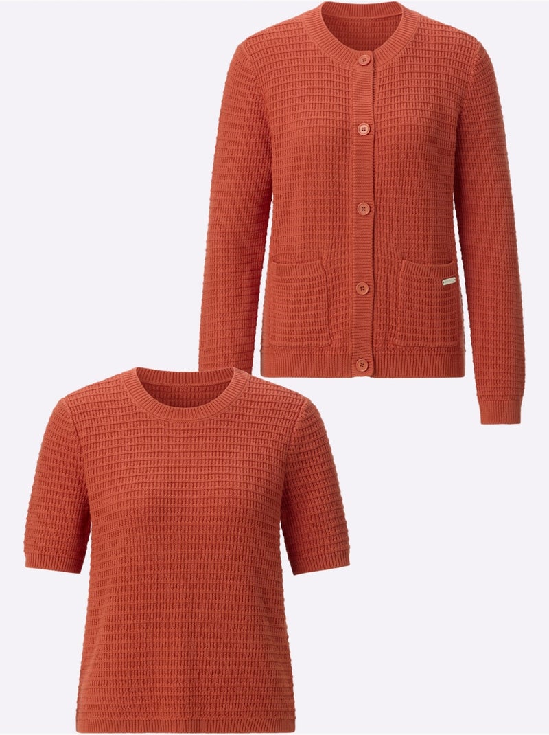 Twinset Pur Coton - Taille Standard - Witt Terre cuite - Kiabi