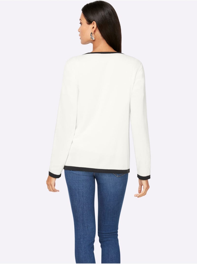 Twinset Pure Coton Pima - Taille Standard - Helline Noir Ecru - Kiabi