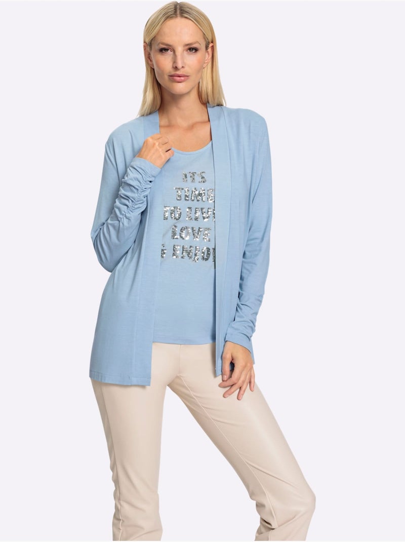 Twinset Viscose Douce Et Fluide - Taille Standard - helline Bleu ciel - Kiabi