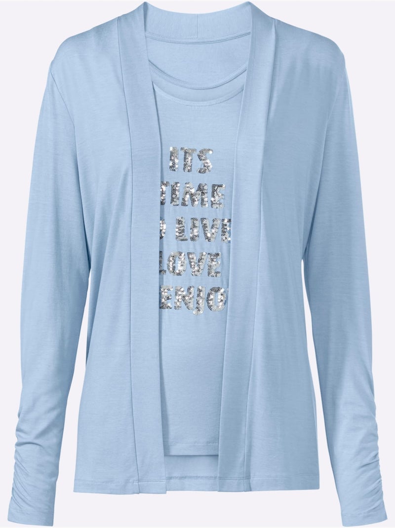 Twinset Viscose Douce Et Fluide - Taille Standard - helline Bleu ciel - Kiabi