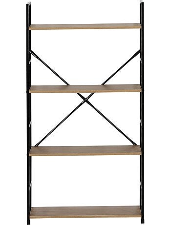 TYDA Etagère 4 rangements 112 cm bois et noir
